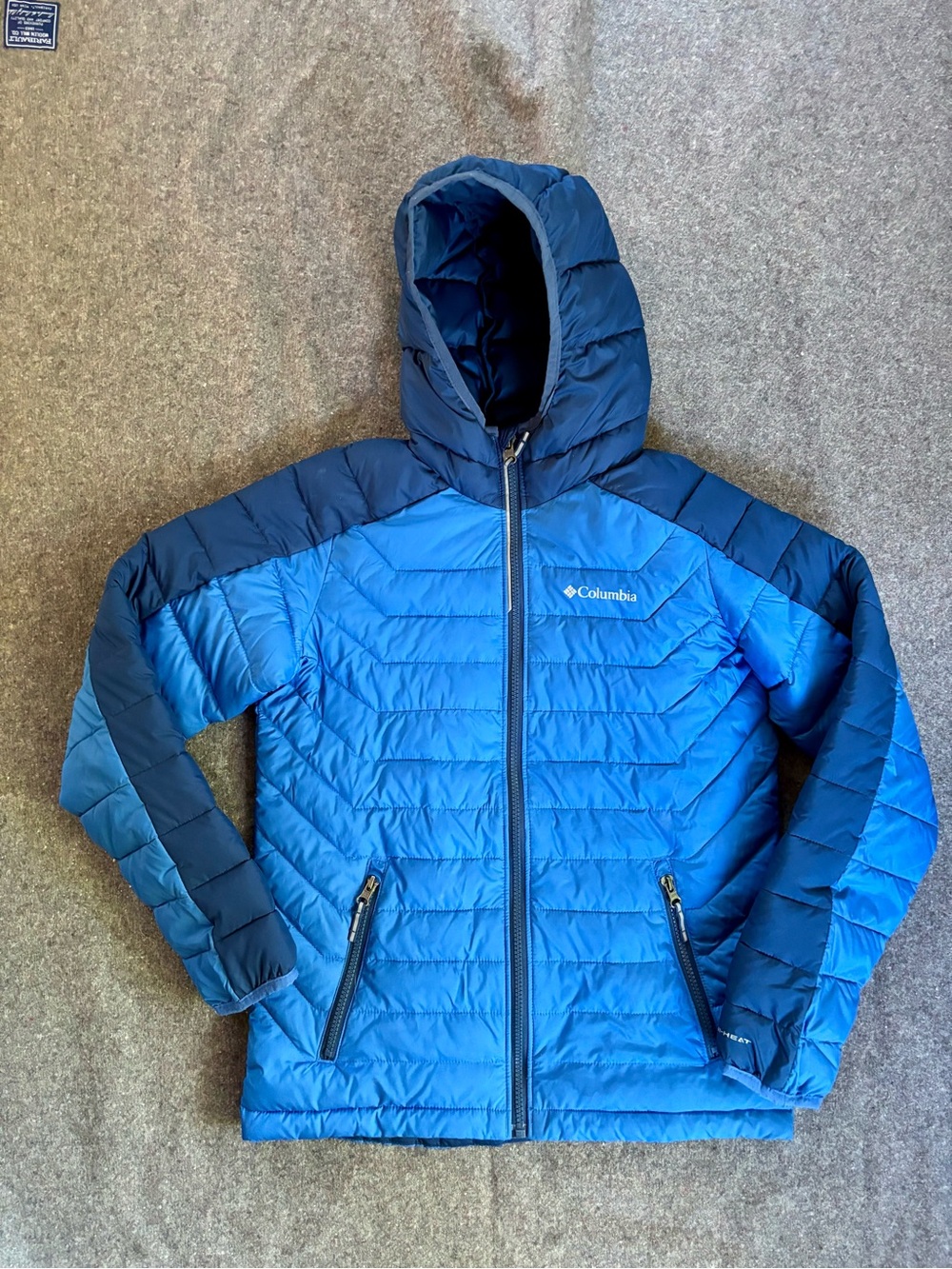 Columbia Kids' Blue Hooded Puffer Jacket Size Large 14-16